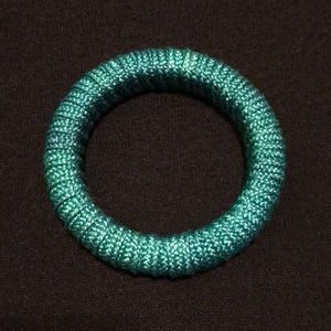 3/$15 Teal Blue Knit Bangle Bracelet